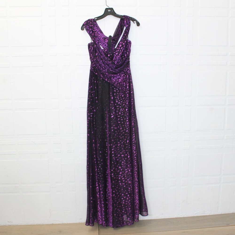 TALBOT RUNHOF Metallic Evening Gown Dress Size 10